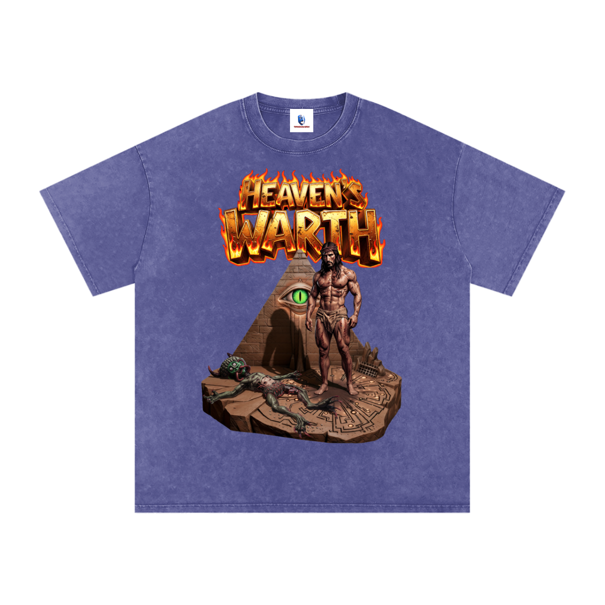 Heaven's Warth - Washed Oversized Cotton T-Shirt
