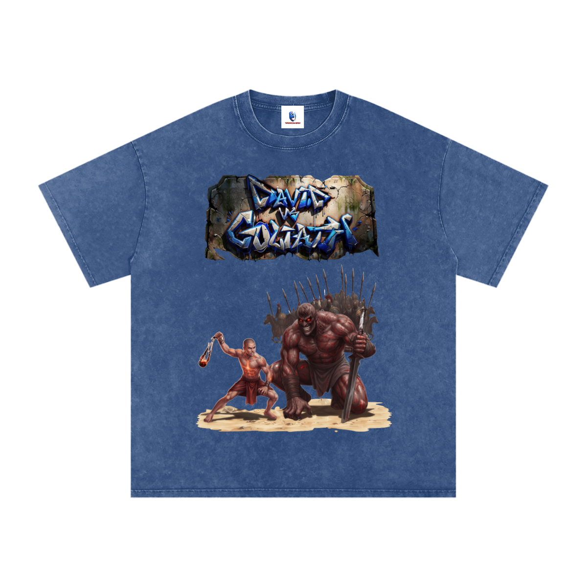 David Vs Goliath -Washed Oversized Cotton T-Shirt