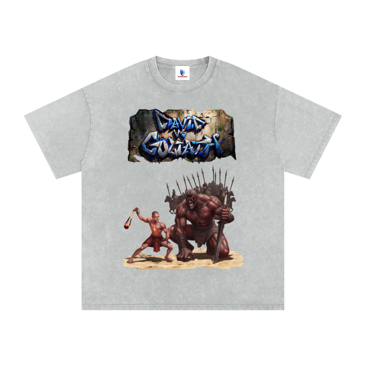 David Vs Goliath -Washed Oversized Cotton T-Shirt