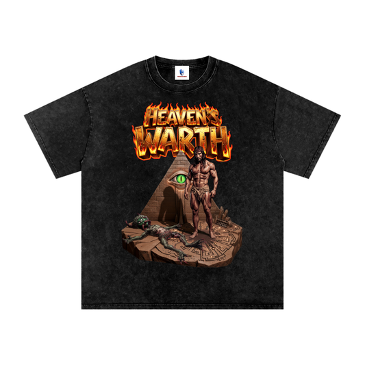 Heaven's Warth - Washed Oversized Cotton T-Shirt