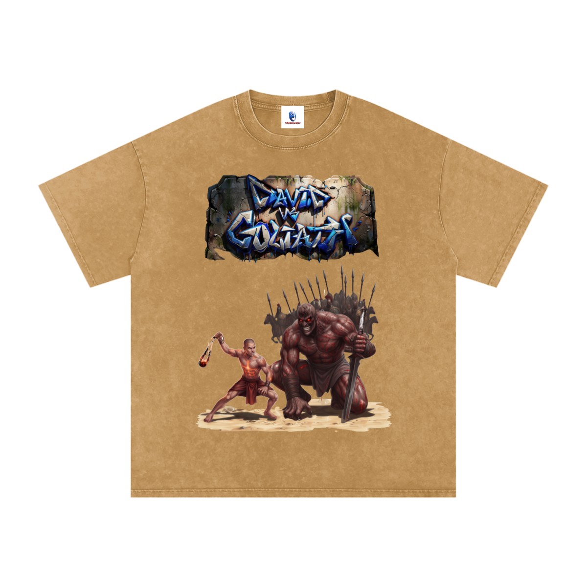 David Vs Goliath -Washed Oversized Cotton T-Shirt