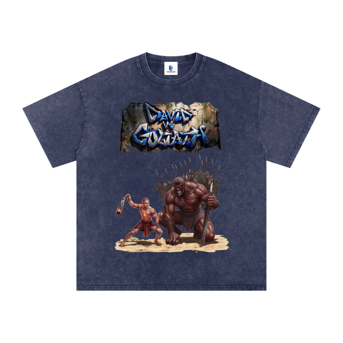 David Vs Goliath -Washed Oversized Cotton T-Shirt