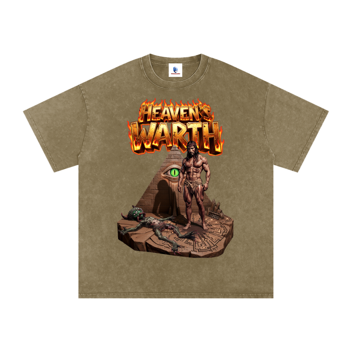 Heaven's Warth - Washed Oversized Cotton T-Shirt