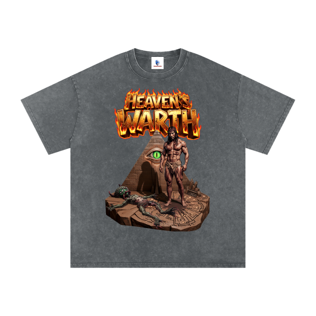 Heaven's Warth - Washed Oversized Cotton T-Shirt